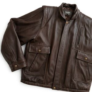 Vintage Wilsons Leather Men’s Bomber Jacket Brown Flight Oversized Jacket XXL